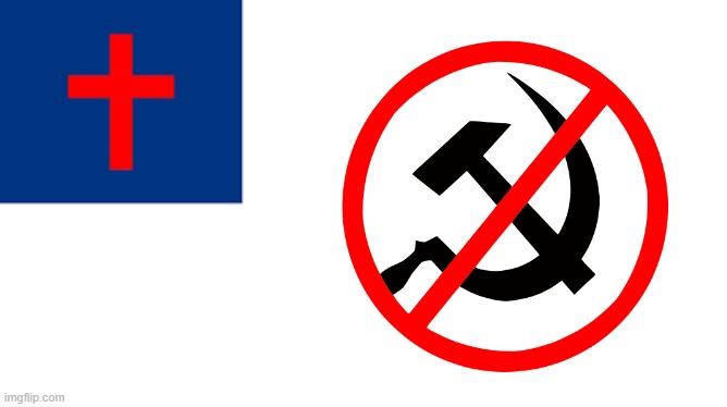Christian anti communist flag | image tagged in christian flag,communism,christianity | made w/ Imgflip meme maker