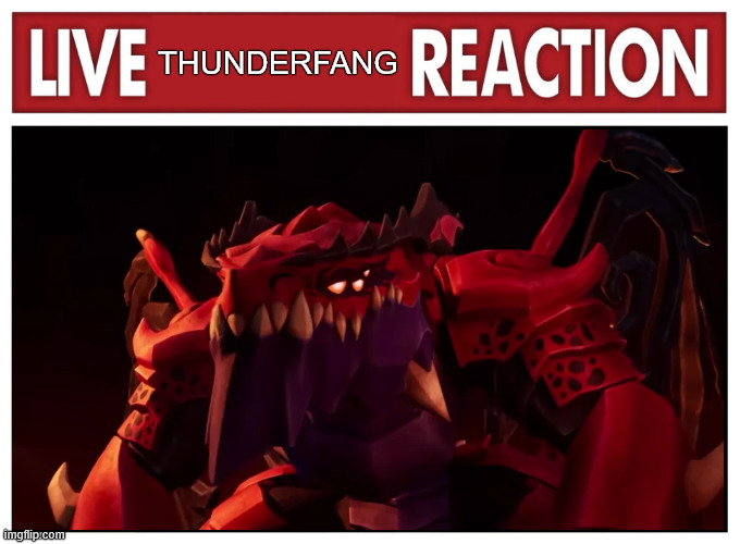 Is Thunderfang the new best Ninjago villain? | THUNDERFANG | image tagged in live reaction,lego ninjago | made w/ Imgflip meme maker