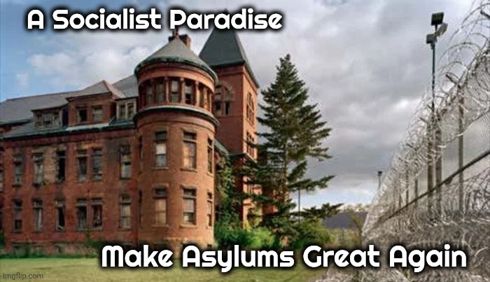 A Good Solution | A Socialist Paradise; Make Asylums Great Again | image tagged in maga,asylum,woke heaven,basket weaving,finger painting,anger management | made w/ Imgflip meme maker