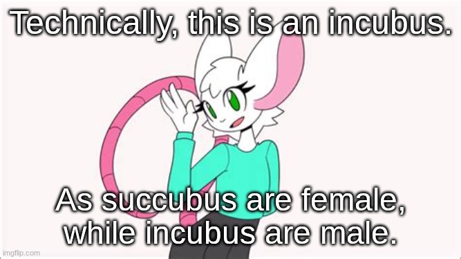 (cool, didn't know that - street) | Technically, this is an incubus. As succubus are female, while incubus are male. | image tagged in wholesome baker mouse | made w/ Imgflip meme maker