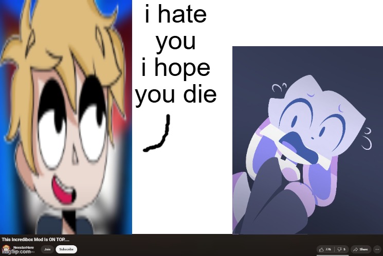 recreating dreams part 29 | i hate you i hope you die | image tagged in blank white template | made w/ Imgflip meme maker