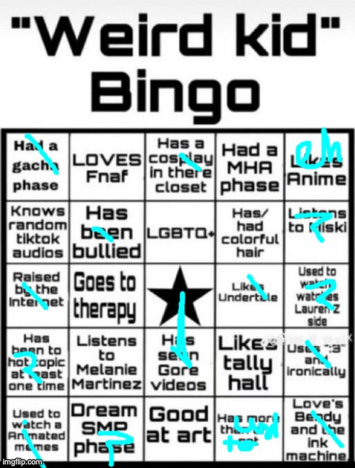 back | image tagged in weird kid bingo | made w/ Imgflip meme maker