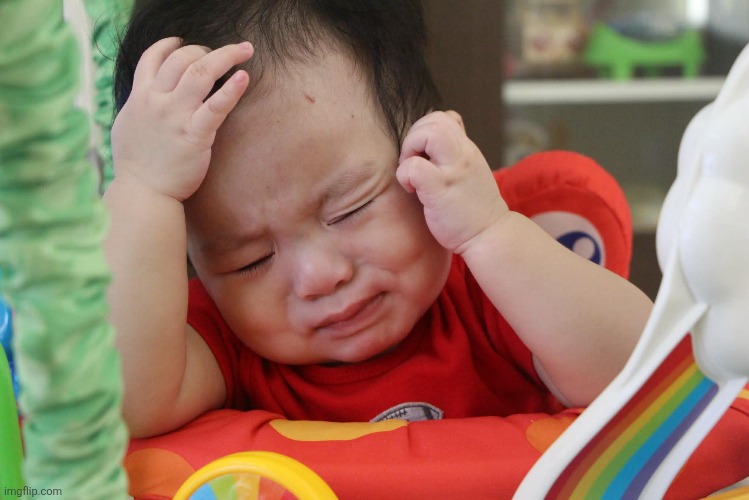 this was me as a baby and I look like I have to start paying taxes bru | made w/ Imgflip meme maker
