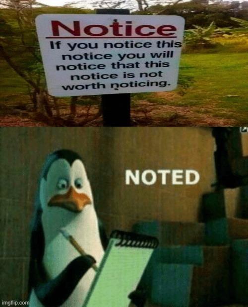 NOTICE | image tagged in noted,notice | made w/ Imgflip meme maker