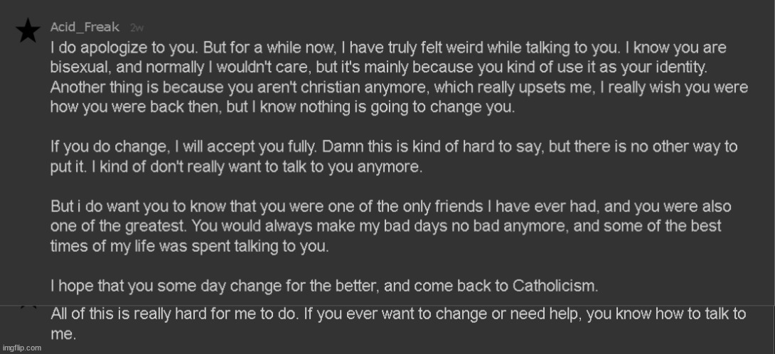 Some of you may know .-Jvde-. This was my last message to her. | made w/ Imgflip meme maker