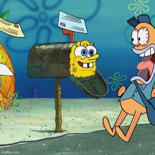 image tagged in spongebob mailbox | made w/ Imgflip meme maker