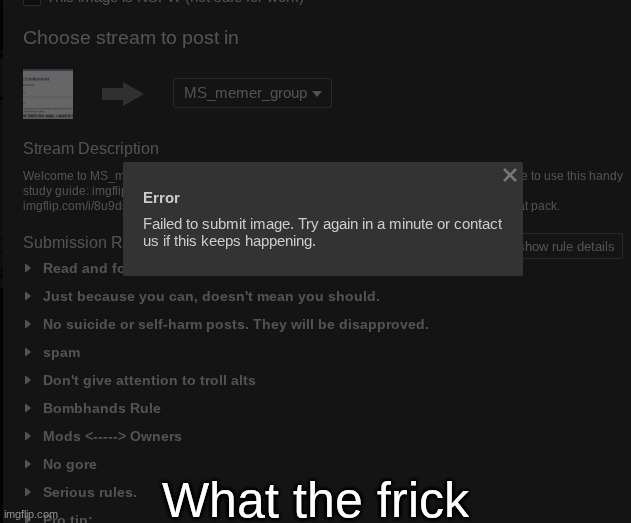 i've never seen this error before | What the frick | made w/ Imgflip meme maker