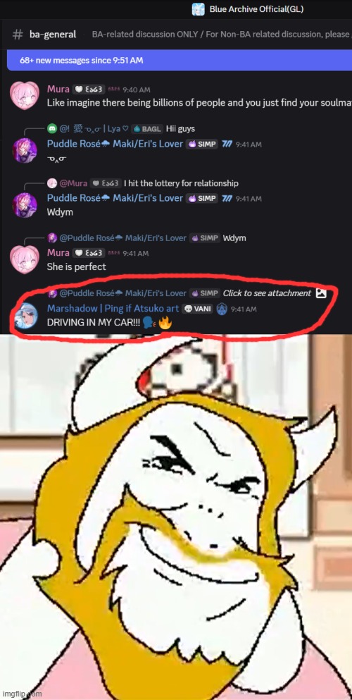 BRUH | image tagged in asgore smug | made w/ Imgflip meme maker