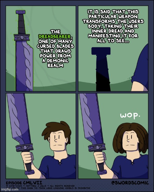 image tagged in sword,cursed,dread,locks,hair,dreadlocks | made w/ Imgflip meme maker