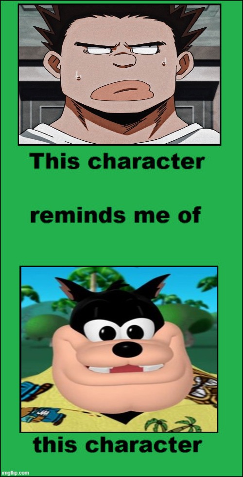 rikko reminds me of pete | image tagged in this character reminds me of this person,mickey mouse,my hero academia,anime,disney,sugar rush | made w/ Imgflip meme maker
