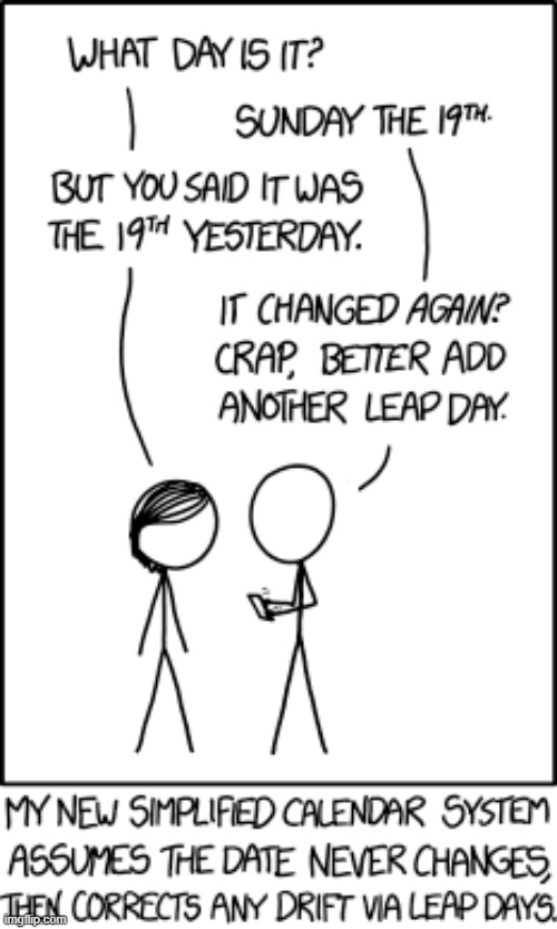 image tagged in time,calendar,simple,system,date,leap day | made w/ Imgflip meme maker
