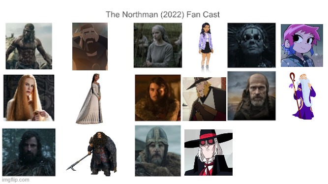 Credit to Mico the Ninjago Fan 2024 for this used | image tagged in meme,memes,the northman,spoof cast,characters,roles | made w/ Imgflip meme maker