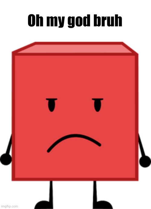 Blocky bfdi stare | Oh my god bruh | image tagged in blocky bfdi stare | made w/ Imgflip meme maker