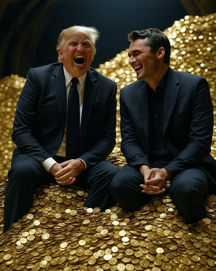 Donald Trump Charlie Kirk Gold Money Wealth Mammon Blank Meme Template