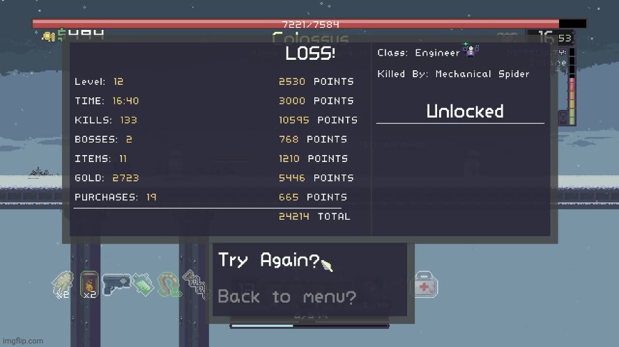 Welp, stage 3 on RoR1 Monsoon difficulty | image tagged in risk of rain,gaming,video games,nintendo switch,screenshot | made w/ Imgflip meme maker