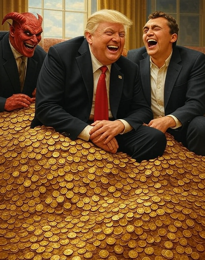 Donald Trump Charlie Kirk Satan Lucifer Gold Oval Office Blank Meme Template
