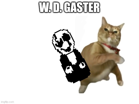 throwing cat new | W. D. GASTER | image tagged in throwing cat new | made w/ Imgflip meme maker