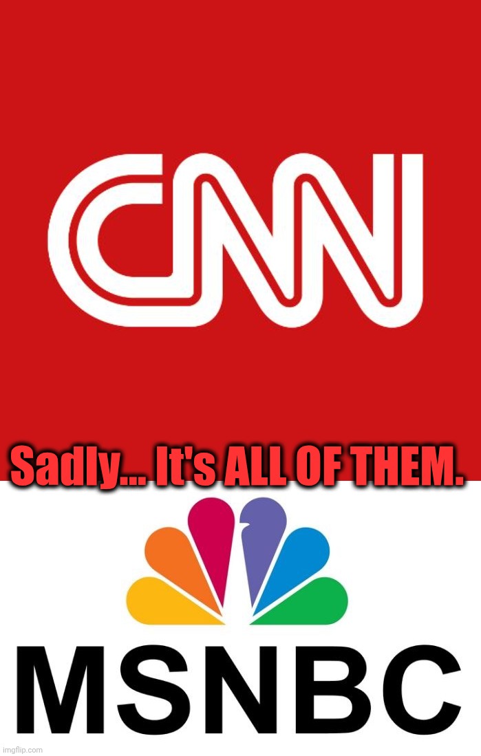 Sadly... It's ALL OF THEM. | image tagged in cnn,msnbc | made w/ Imgflip meme maker