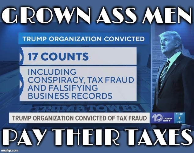GROWN ASS MEN .... | image tagged in grown ass men,tax fraud,conspiracy,falsifying business records,convicted,trump | made w/ Imgflip meme maker