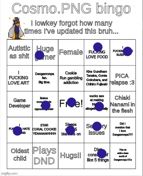 Cosmo.PNG Bingo (evil version) | image tagged in cosmo png bingo evil version | made w/ Imgflip meme maker