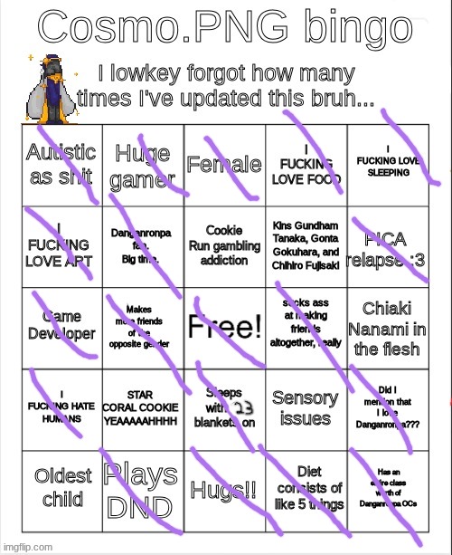 Cosmo.PNG Bingo (evil version) | image tagged in cosmo png bingo evil version | made w/ Imgflip meme maker