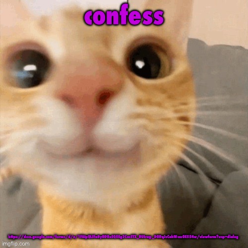 kitty | confess; https://docs.google.com/forms/d/e/1FAIpQLSfa8yODUxSQ5Eg2Cca5TX_RUIrag-_DODqJsCahW-axOE554w/viewform?usp=dialog | image tagged in him | made w/ Imgflip meme maker
