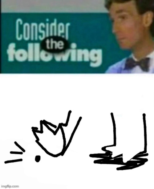 consider the following | image tagged in consider the following | made w/ Imgflip meme maker