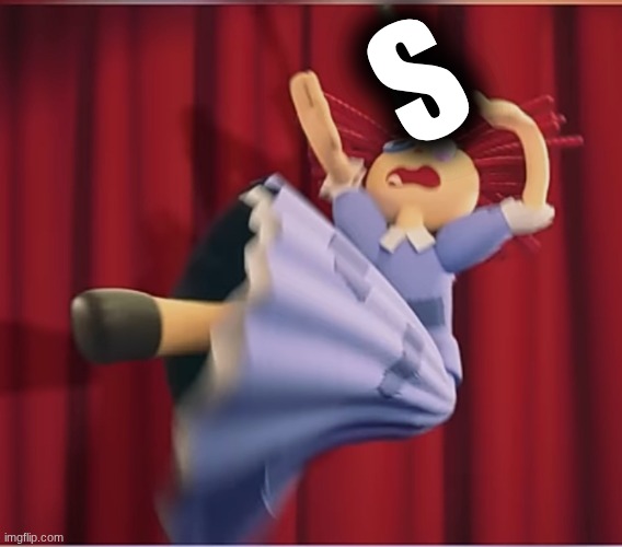tadc ragatha getting hit by a cooking knife | S | image tagged in tadc ragatha getting hit by a cooking knife | made w/ Imgflip meme maker