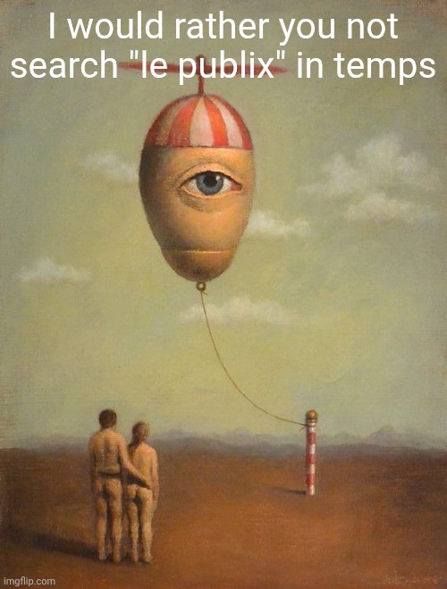 that feeling when | I would rather you not search "le publix" in temps | image tagged in that feeling when | made w/ Imgflip meme maker