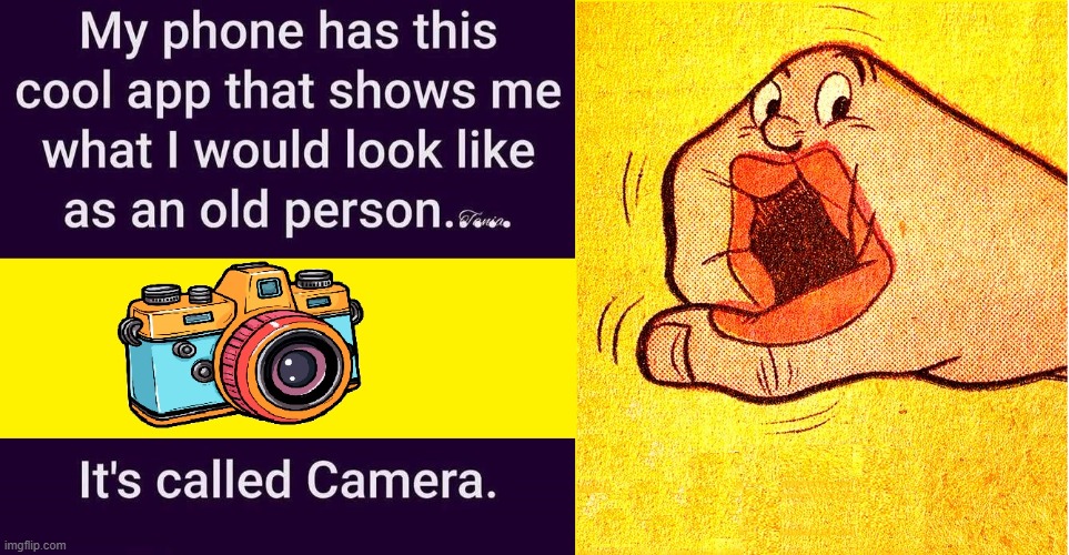 Mr. Handley's Clever Quips on Aging | image tagged in vince vance,mr hand,camera,old people,aging,memes | made w/ Imgflip meme maker