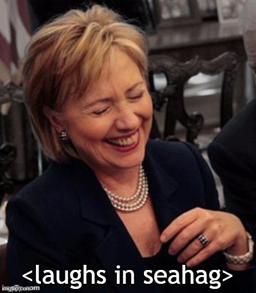 <laughs in seahag> | image tagged in hillary lol | made w/ Imgflip meme maker