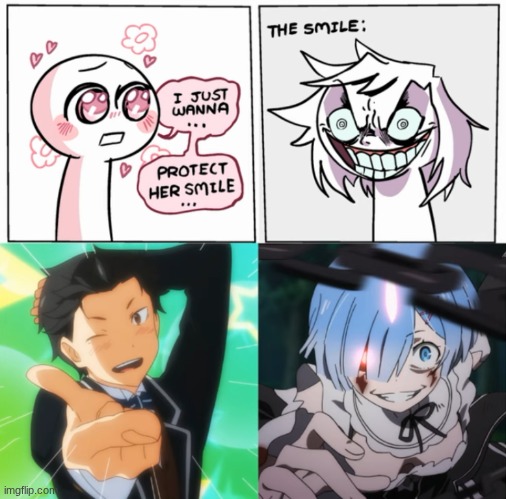 image tagged in re zero,subaru,rem | made w/ Imgflip meme maker