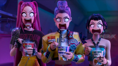 Rumi, Mira, and zoey screaming Blank Meme Template