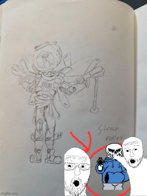 Killer robots with guns are awesome (V1 ripoff oc but who cares) | made w/ Imgflip meme maker