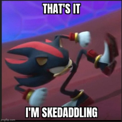 gn chat | image tagged in shadow that's it i'm skedaddling | made w/ Imgflip meme maker