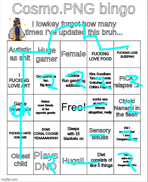 Cosmo.PNG Bingo (evil version) | image tagged in cosmo png bingo evil version | made w/ Imgflip meme maker