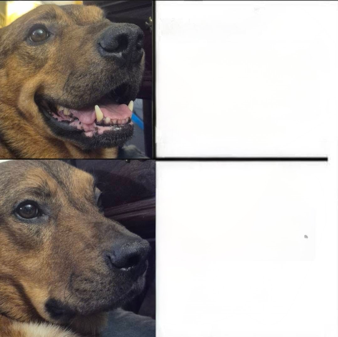 Happy dog/Serious dog Blank Meme Template