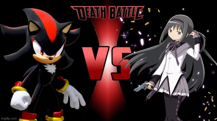 Shadow The Hedgehog Vs Homura Akemi | image tagged in death battle,sonic the hedgehog,shadow the hedgehog,puella magi madoka magica,death battle idea | made w/ Imgflip meme maker