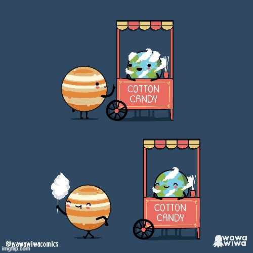 image tagged in earth,jupiter,clouds,cotton candy | made w/ Imgflip meme maker