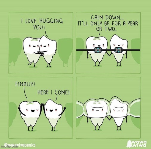 image tagged in teeth,hug,hugging,braces | made w/ Imgflip meme maker