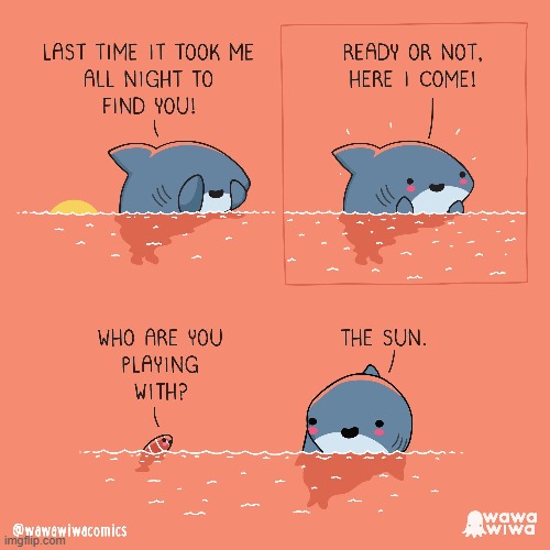 image tagged in shark,fish,hide and seek,sun | made w/ Imgflip meme maker