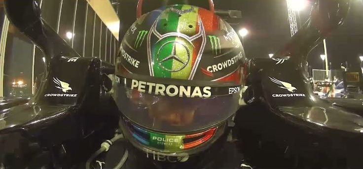 Sad/Depressed Lewis Hamilton still sitting inside his F1 car Blank Meme Template