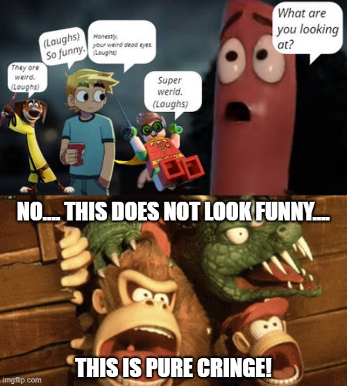 Why do they always have to RUIN this scene from the Chip 'n Dale: Rescue Rangers movie? | NO.... THIS DOES NOT LOOK FUNNY.... THIS IS PURE CRINGE! | image tagged in ruin this fill in meme 109,deviantart,cringe,donkey kong,why are you reading the tags,disney | made w/ Imgflip meme maker