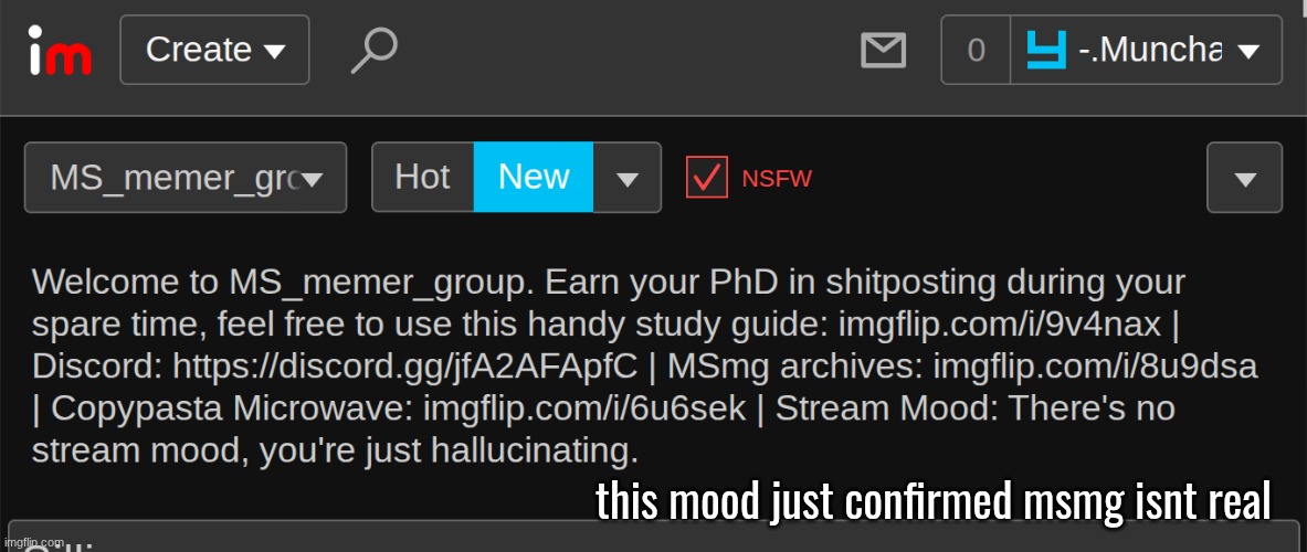 this mood just confirmed msmg isnt real | made w/ Imgflip meme maker