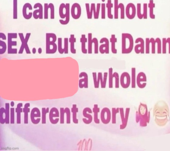 I can go without sex but that damn is a whole different story Blank Meme Template