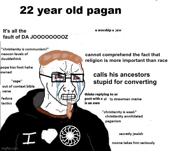 a travesty | It's all the fault of DA JOOOOOOOOZ; cannot comprehend the fact that religion is more important than race; calls his ancestors stupid for converting | made w/ Imgflip meme maker