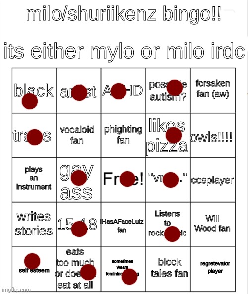 updated milo/mylo bingo | image tagged in updated milo/mylo bingo | made w/ Imgflip meme maker