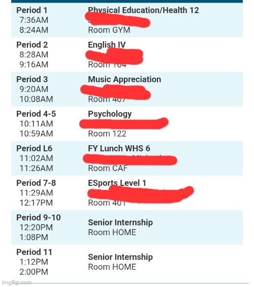 Schedule reveal | made w/ Imgflip meme maker
