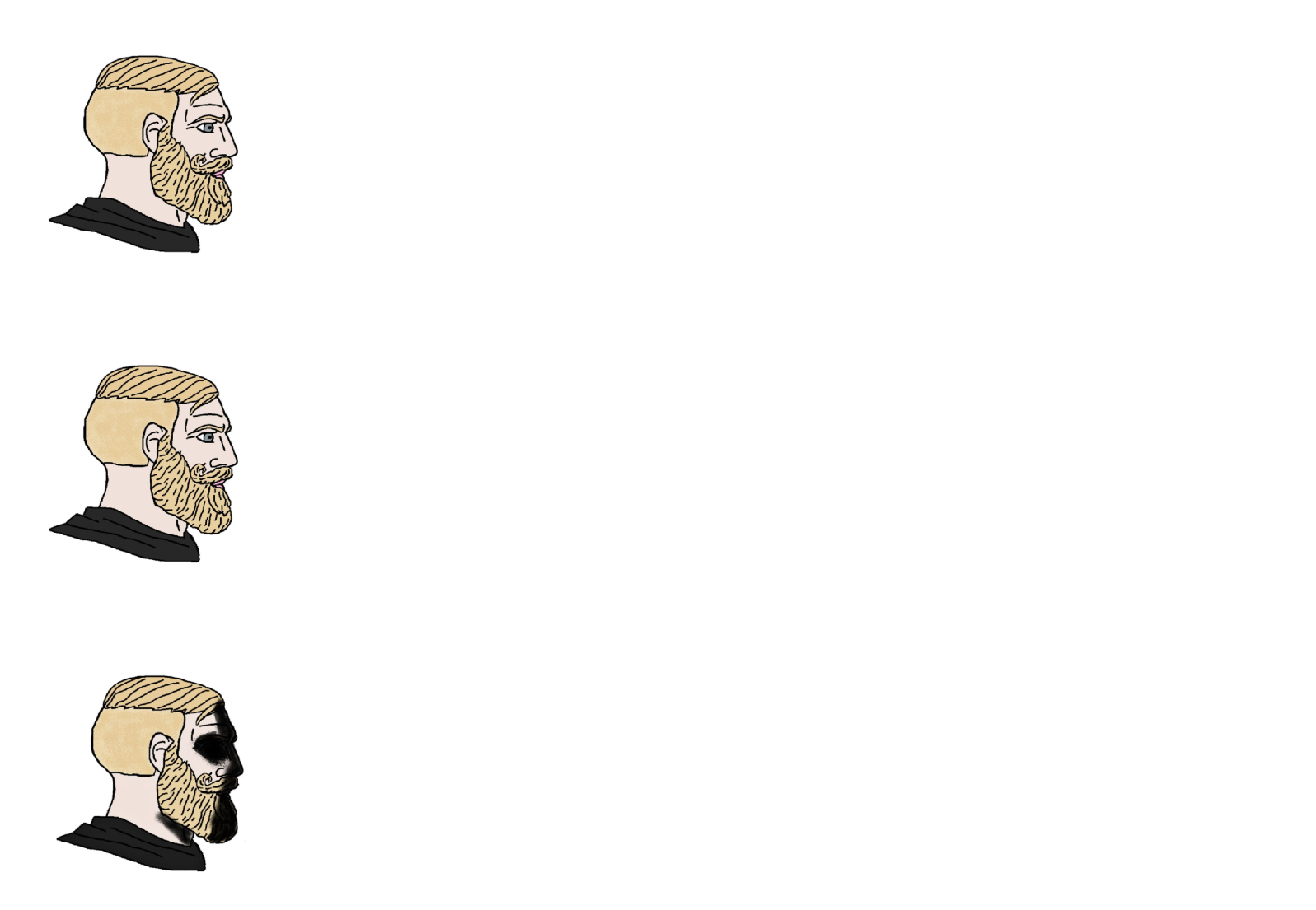 Chad and sad chad Blank Meme Template
