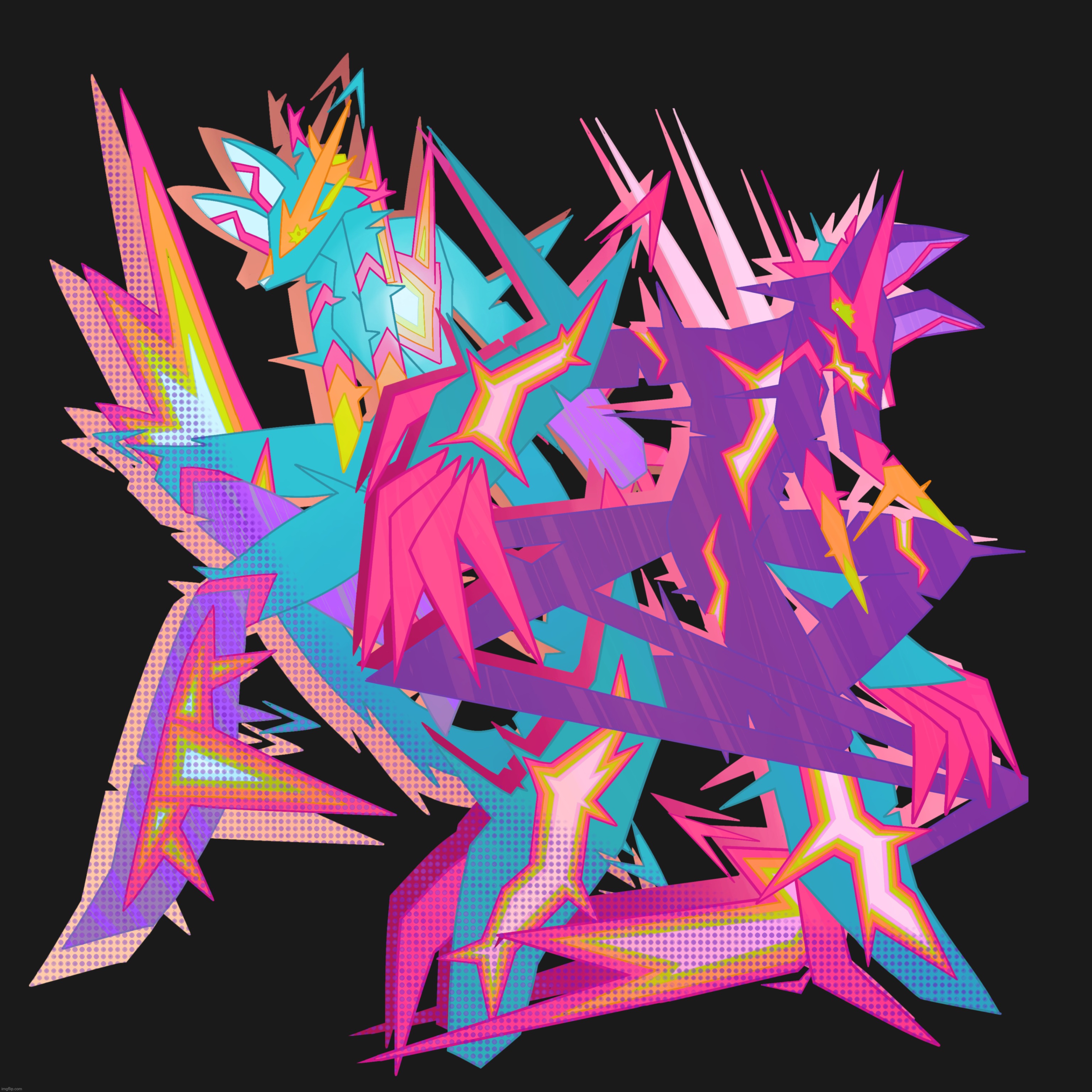 Hanu's IMPULSE and INSTINCT forms | image tagged in ive posted impulse here before actually,basically like super sonic and dark sonic,but less cool | made w/ Imgflip meme maker